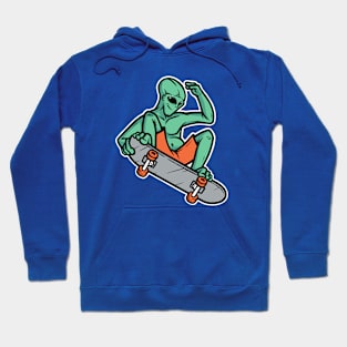 Skater Martian Alien // Funny Skateboarding Alien Hoodie